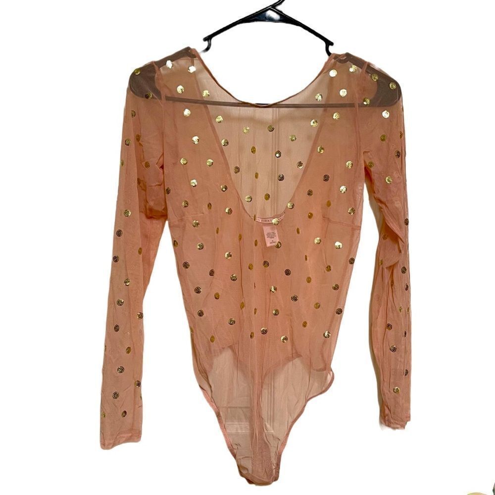 🌟Ver Sexy🌟Victoria Secret🌟Lingerie🌟Beige Long Sleeve Slip